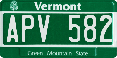 VT license plate APV582