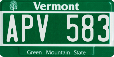 VT license plate APV583