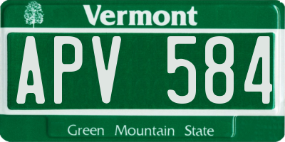 VT license plate APV584