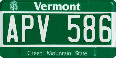 VT license plate APV586