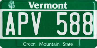 VT license plate APV588