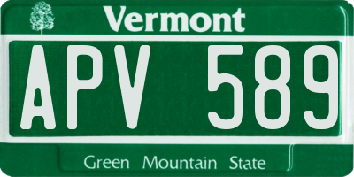 VT license plate APV589