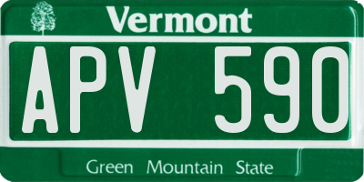 VT license plate APV590
