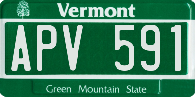 VT license plate APV591