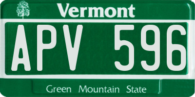 VT license plate APV596
