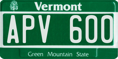 VT license plate APV600