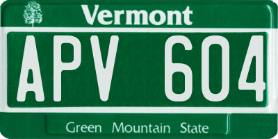 VT license plate APV604