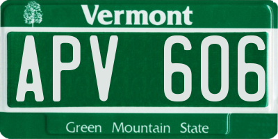 VT license plate APV606
