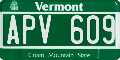 VT license plate APV609
