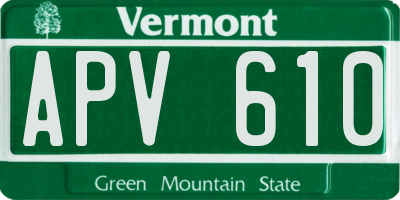 VT license plate APV610
