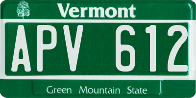 VT license plate APV612