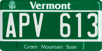 VT license plate APV613