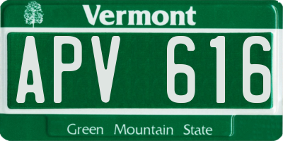 VT license plate APV616