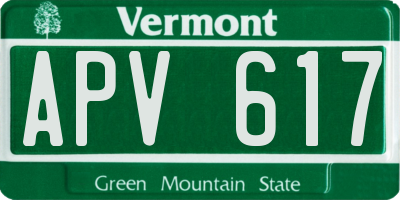 VT license plate APV617
