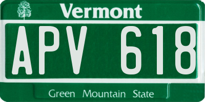 VT license plate APV618