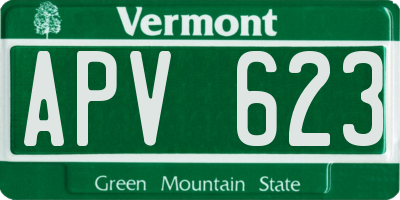 VT license plate APV623