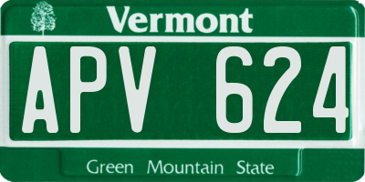VT license plate APV624