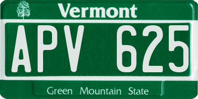 VT license plate APV625