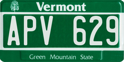 VT license plate APV629
