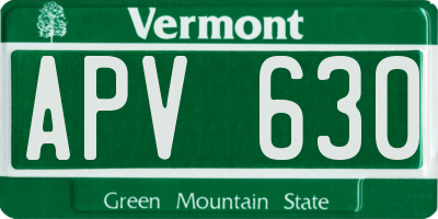 VT license plate APV630