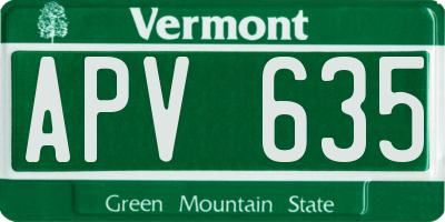 VT license plate APV635