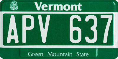 VT license plate APV637