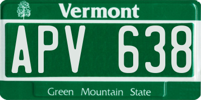 VT license plate APV638