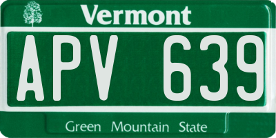 VT license plate APV639