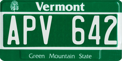 VT license plate APV642