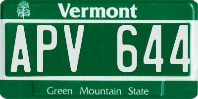 VT license plate APV644