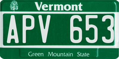 VT license plate APV653