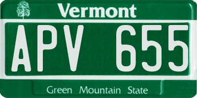 VT license plate APV655