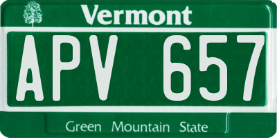 VT license plate APV657