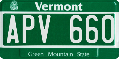 VT license plate APV660