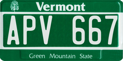 VT license plate APV667