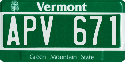 VT license plate APV671