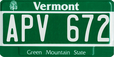 VT license plate APV672