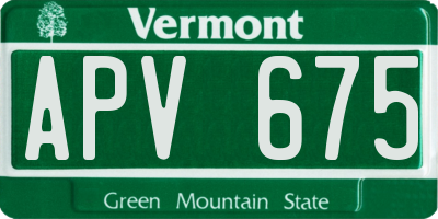 VT license plate APV675