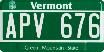 VT license plate APV676