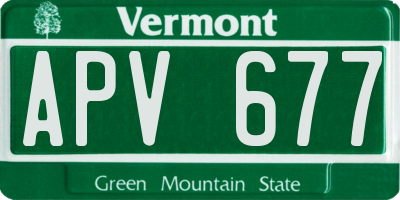 VT license plate APV677