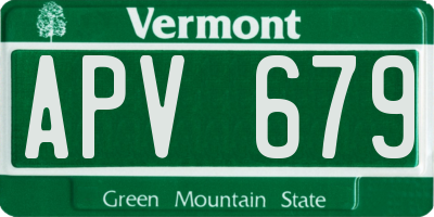 VT license plate APV679