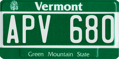 VT license plate APV680