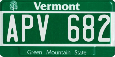VT license plate APV682