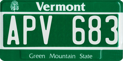 VT license plate APV683