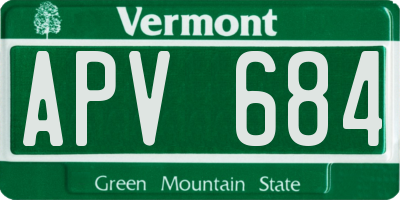VT license plate APV684