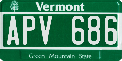 VT license plate APV686