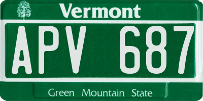 VT license plate APV687