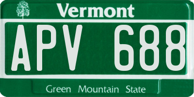 VT license plate APV688