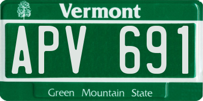 VT license plate APV691