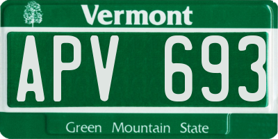 VT license plate APV693